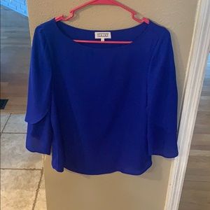 royal blue blouse.